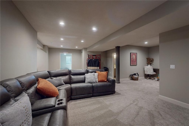 3201 SE 3rd St, Lees Summit, MO 64063 - carpeted living room with recessed lighting