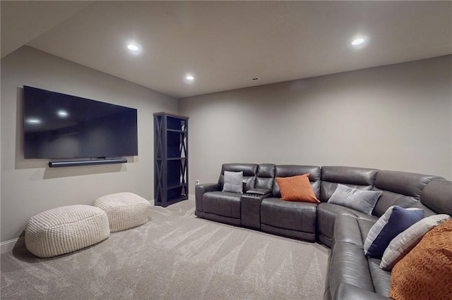 3201 SE 3rd St, Lees Summit, MO 64063 - home theater with carpet floors and recessed lighting