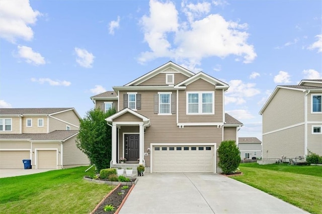 1420 SW Cornwall Rd, Lees Summit, MO 64083 - view of front of property featuring a garage, concrete driveway, and a front yard