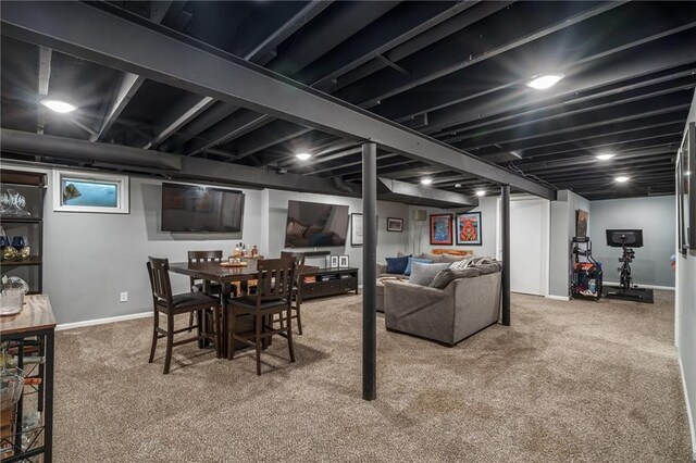 7135 Conser St, Overland Park, KS 66204 - dining room with carpet flooring and baseboards