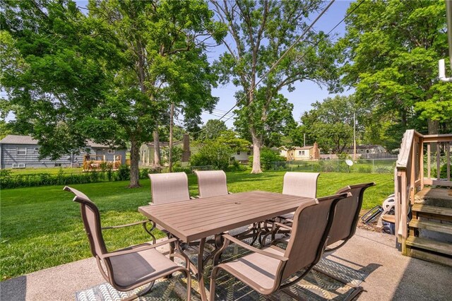 7135 Conser St, Overland Park, KS 66204 - view of patio / terrace featuring outdoor dining area