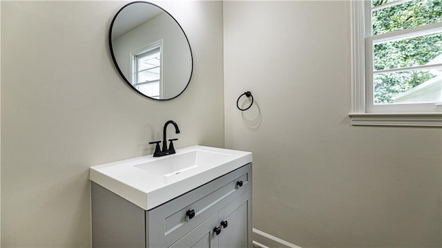 126 E Bridlespur Dr, Kansas City, MO 64114 - bathroom with vanity and baseboards