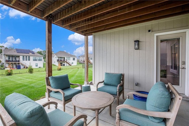 130 NW Ambersham Dr, Lees Summit, MO 64081 - view of patio with outdoor lounge area and a residential view