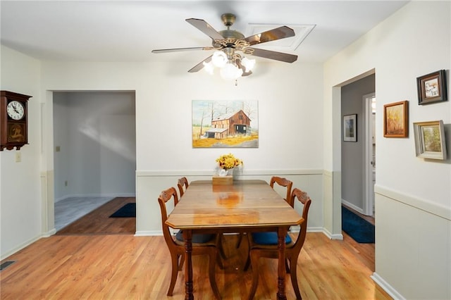 9643 Y Rd, Meriden, KS 66512 - dining space with light wood-style floors and ceiling fan