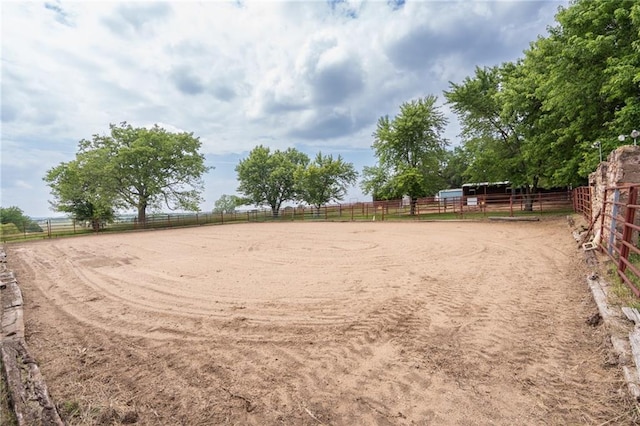 9643 Y Rd, Meriden, KS 66512 - view of yard with an enclosed horse arena and a view of rural / pastoral area