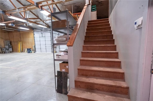 9643 Y Rd, Meriden, KS 66512 - stairway with concrete floors