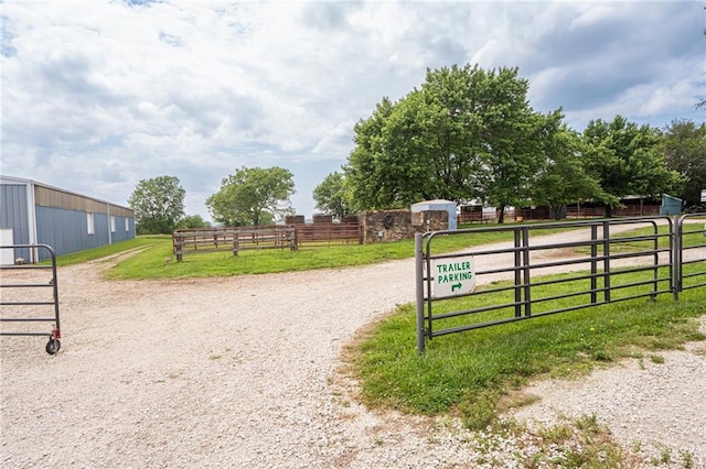 9643 Y Rd, Meriden, KS 66512 - view of dirt / gravel road with a gated entry
