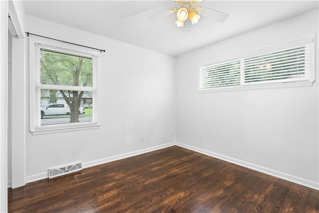 4510 E 113th St, Kansas City, MO 64137 - spare room featuring wood finished floors and ceiling fan
