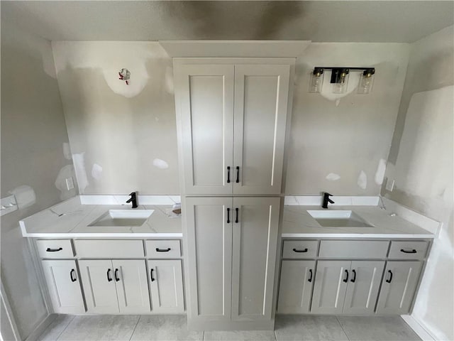 1824 Arbor Trl, Liberty, MO 64068 - bathroom with vanity and tile patterned floors
