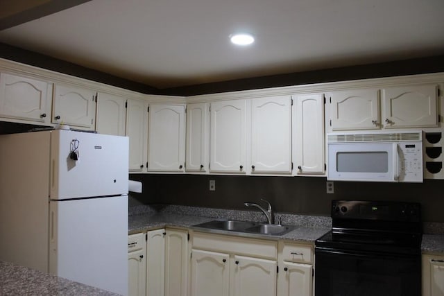 42 Driftwood Ln, Linn Valley, KS 66040 - kitchen featuring white appliances, a sink, and recessed lighting
