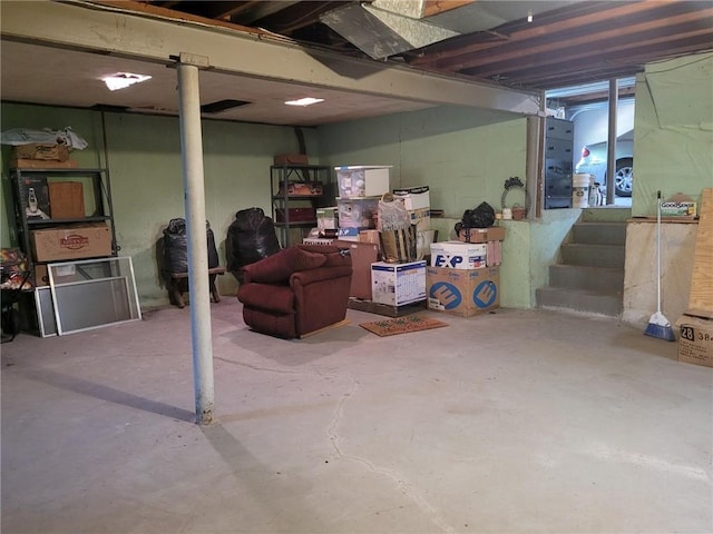 8603 E 85th St, Raytown, MO 64138 - unfinished below grade area featuring stairs
