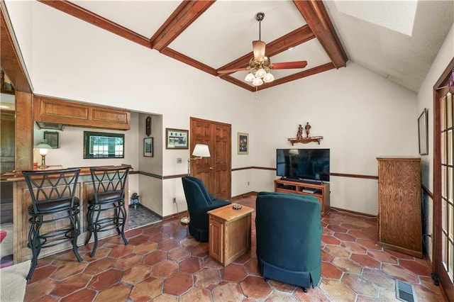 12600 Wenonga Ln, Leawood, KS 66209 - living room featuring a ceiling fan