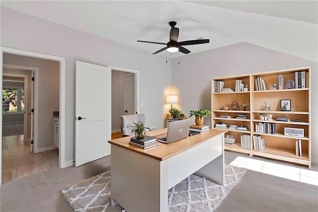 7106 Linden St, Prairie Village, KS 66208 - office area featuring ceiling fan and baseboards