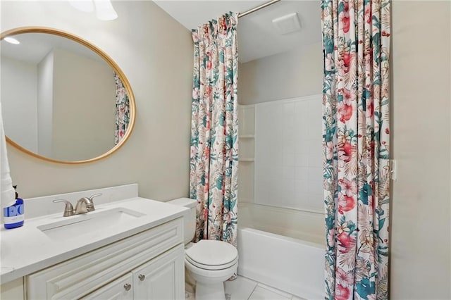 8146 Craig St, Overland Park, KS 66204 - full bath featuring vanity, shower / tub combo, and tile patterned floors