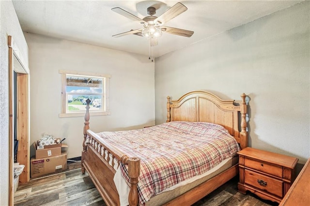 301 NW 1601st Rd, Kingsville, MO 64061 - bedroom with wood finished floors and ceiling fan