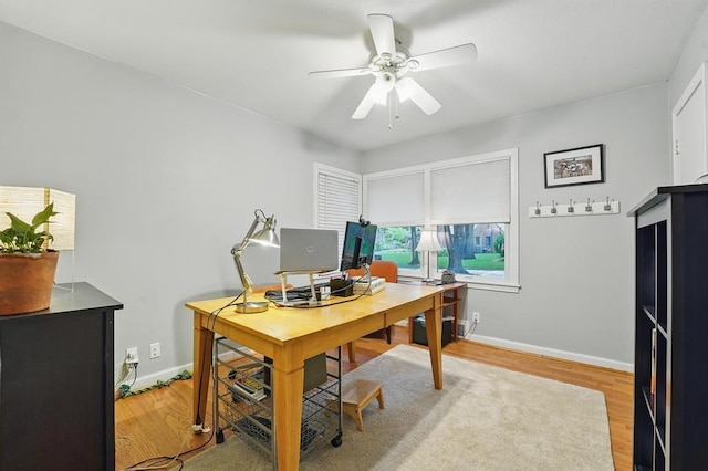 8604 Sagamore Rd, Leawood, KS 66206 - office space with ceiling fan and light wood finished floors