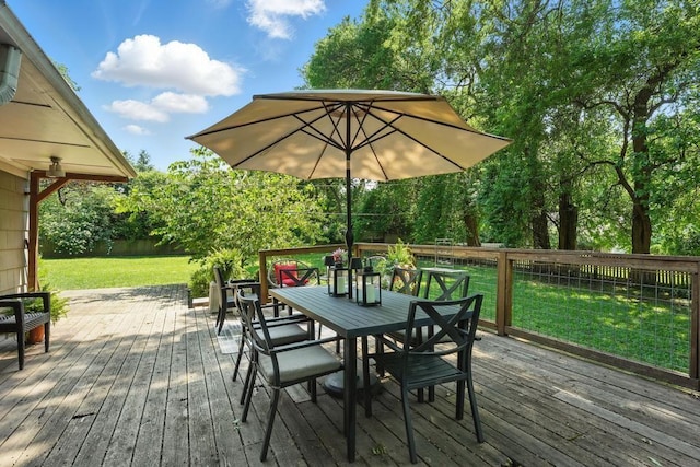 8604 Sagamore Rd, Leawood, KS 66206 - wooden terrace featuring outdoor dining area and a fenced backyard