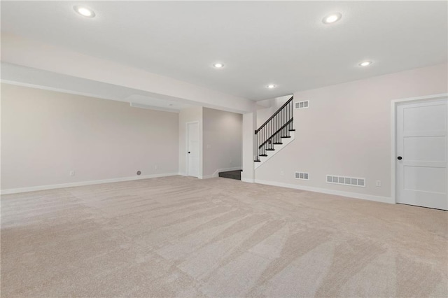 31501 W 86th Ct, De Soto, KS 66018 - finished below grade area featuring stairway, recessed lighting, and carpet