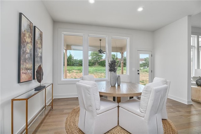 6039 Apache Dr, Shawnee, KS 66226 - dining room featuring wood finished floors, recessed lighting, and baseboards