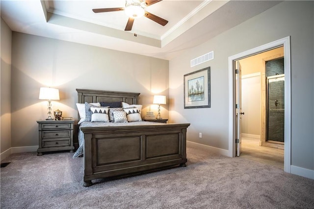 31432 W 85th Ter, De Soto, KS 66018 - bedroom featuring carpet, a tray ceiling, and crown molding