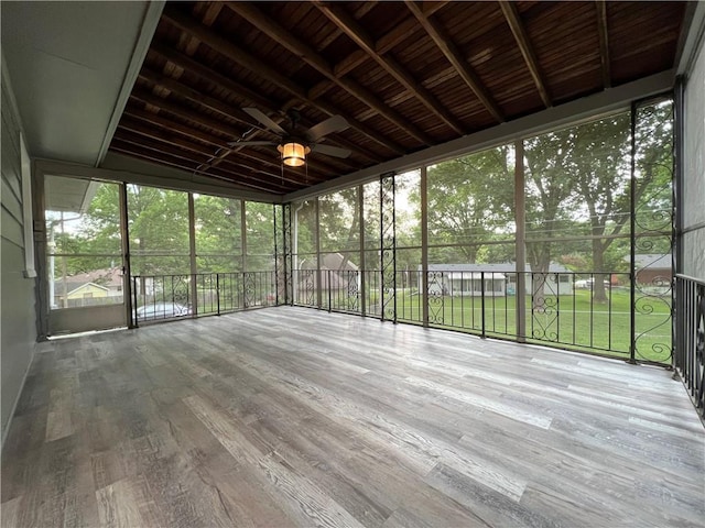 4215 Summit St, Leavenworth, KS 66048 - unfurnished sunroom featuring ceiling fan
