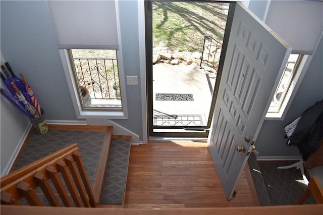 7833 Garnett St, Lenexa, KS 66214 - entrance foyer featuring wood finished floors and baseboards