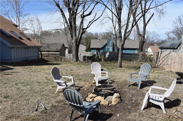 7833 Garnett St, Lenexa, KS 66214 - view of yard with an outdoor fire pit