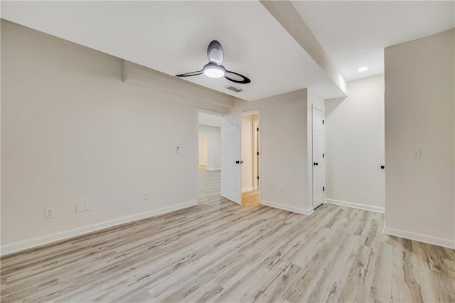 812 E 110th Ter, Kansas City, MO 64131 - spare room with light wood-style flooring, recessed lighting, and ceiling fan