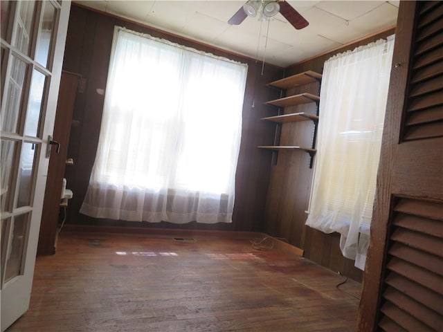 201 E Ottawa St, Paola, KS 66071 - spare room with ceiling fan and hardwood / wood-style flooring