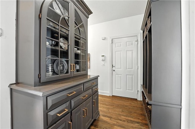 9905 W 144th St, Overland Park, KS 66221 - hall with dark wood finished floors