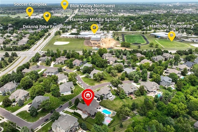 9905 W 144th St, Overland Park, KS 66221 - aerial view of residential area