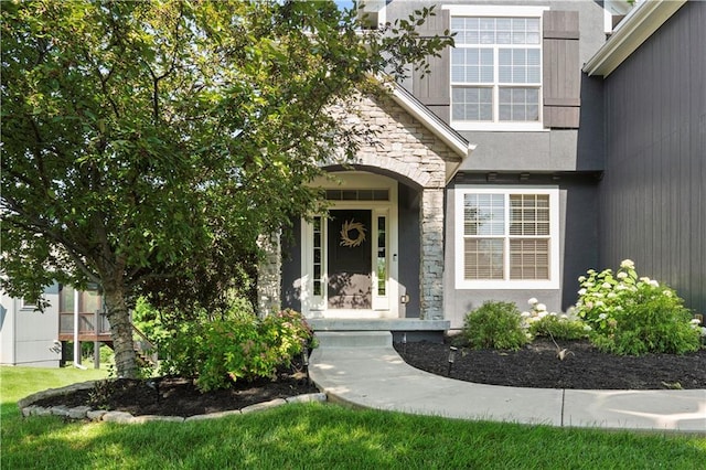 4529 Lakecrest Dr, Shawnee, KS 66218 - entrance to property with stone siding