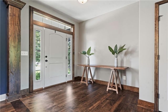4529 Lakecrest Dr, Shawnee, KS 66218 - foyer entrance with wood finished floors and baseboards