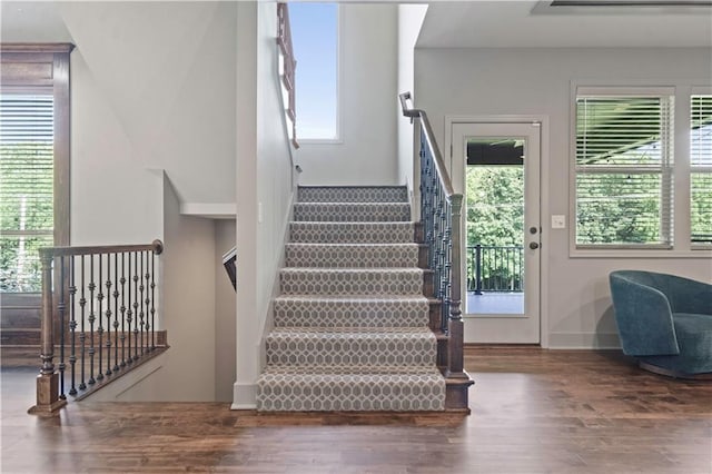 4529 Lakecrest Dr, Shawnee, KS 66218 - stairway with wood finished floors