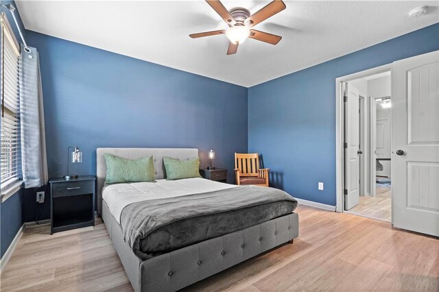 4529 Lakecrest Dr, Shawnee, KS 66218 - bedroom with light wood-style flooring and a ceiling fan