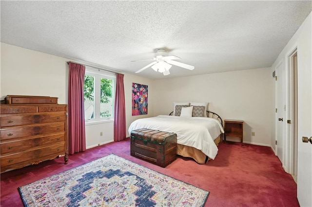 12032 Ballentine St, Overland Park, KS 66213 - bedroom featuring carpet floors, a textured ceiling, and a ceiling fan