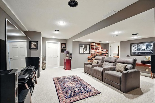 12032 Ballentine St, Overland Park, KS 66213 - carpeted home theater room featuring recessed lighting and baseboards