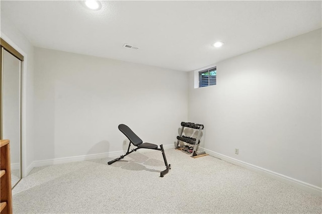 12032 Ballentine St, Overland Park, KS 66213 - workout area with carpet flooring and recessed lighting
