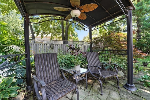 12032 Ballentine St, Overland Park, KS 66213 - view of patio / terrace featuring a ceiling fan