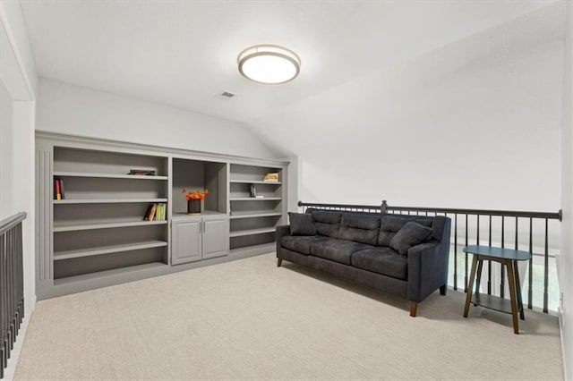 6205 W 149th St, Overland Park, KS 66223 - sitting room with carpet floors, vaulted ceiling, and built in features