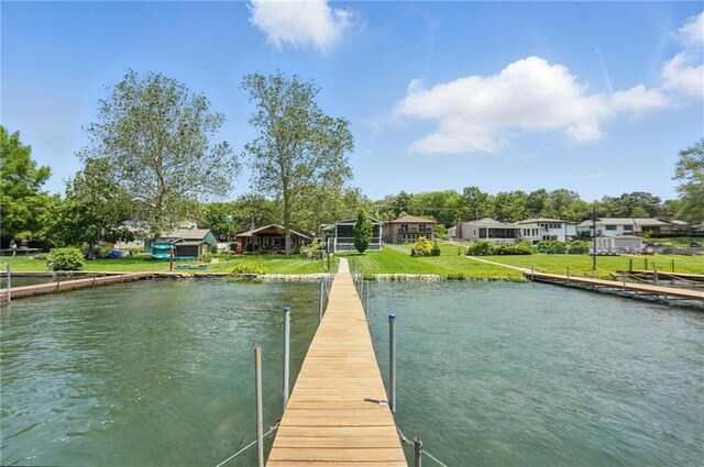 9 P St, Lees Summit, MO 64086 - dock featuring a water view and a residential view