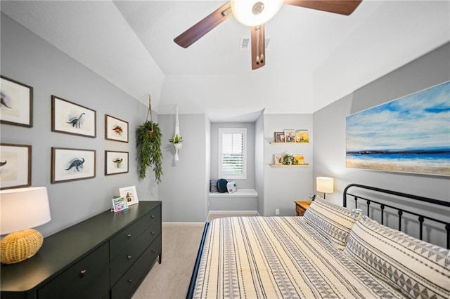 16600 Eby St, Overland Park, KS 66085 - bedroom with carpet, ceiling fan, and lofted ceiling