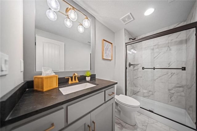 16600 Eby St, Overland Park, KS 66085 - full bathroom featuring marble finish floors, vanity, and a marble finish shower