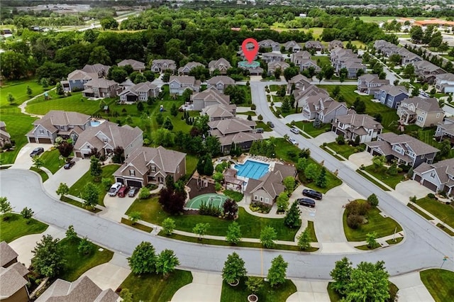 16600 Eby St, Overland Park, KS 66085 - aerial view of property and surrounding area with nearby suburban area