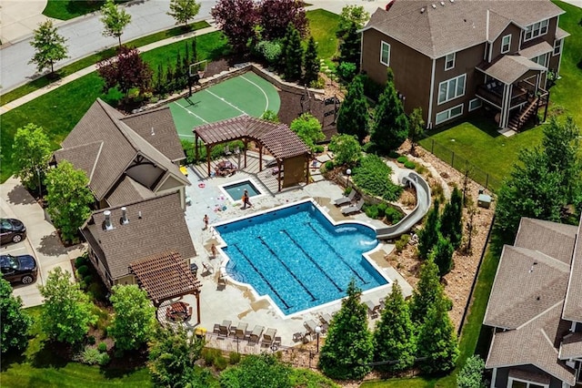 16600 Eby St, Overland Park, KS 66085 - aerial view of a pool area