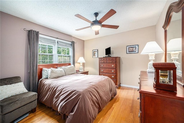 9412 Delmar St, Prairie Village, KS 66207 - bedroom featuring light wood-style flooring, a ceiling fan, and a textured ceiling