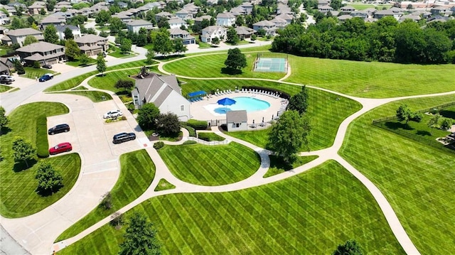 16555 S Lichtenauer Dr, Olathe, KS 66062 - aerial view of residential area featuring a pool area