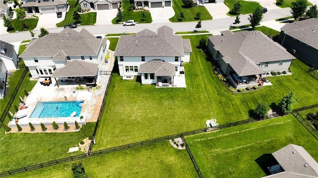 16555 S Lichtenauer Dr, Olathe, KS 66062 - aerial perspective of suburban area featuring a pool