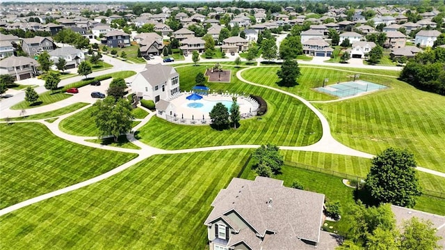 16555 S Lichtenauer Dr, Olathe, KS 66062 - aerial perspective of suburban area with a pool