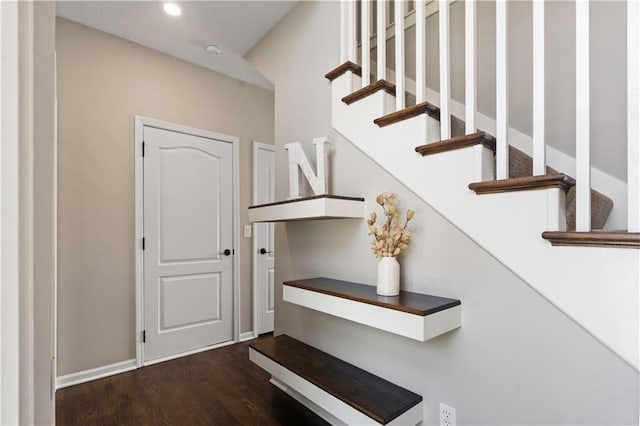 17940 W 158th Ct, Olathe, KS 66062 - stairway featuring wood finished floors and recessed lighting